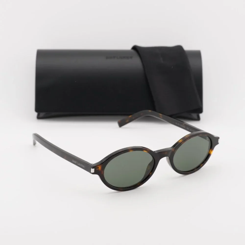 Saint Laurent SL751JEANNE 002 Oval Sunglasses - Havana\Grey - Picture 7 of 10